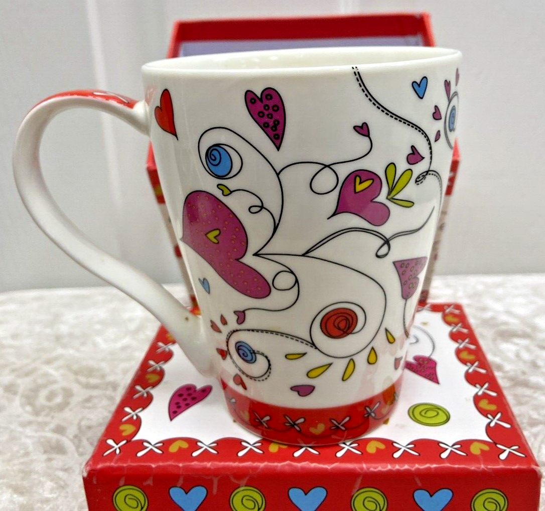 Porcelain Colorful Love with Hearts Mug in Matching Gift Box - Image 5
