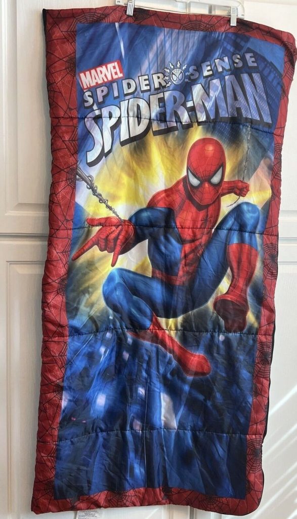 Marvel Ultimate Spiderman Youth Sleeping Bag 26 x 54" Spider Sense Red Blue Gray Main Image