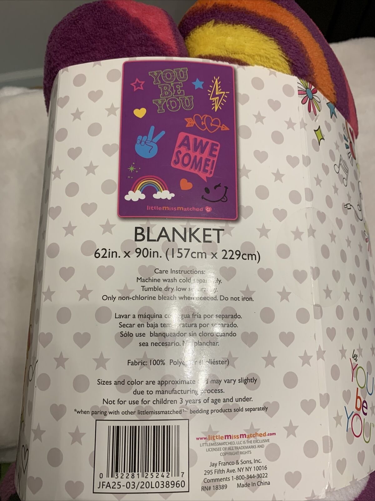 Franco Manufacturing Little Miss Matched 62" X 90" Plush Blanket "YOU BE YOU" - Image 2