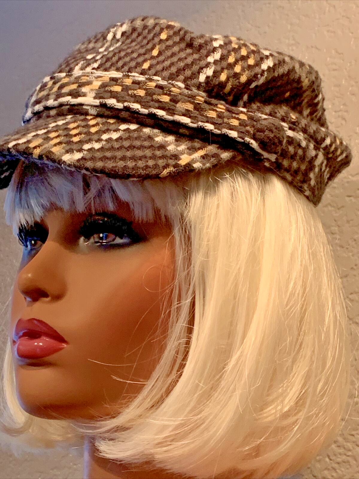 D&Y Multi Plaid Hat Newsboy Cap Adult/Teen 100% Acrylic David & Young OSFM - Image 2