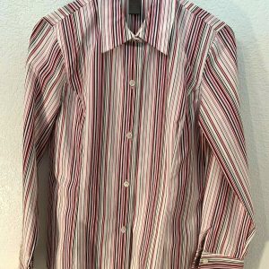NEW WOMEN'S LIZ CLAIBORNE WRINKLE FREE STRIPED L/S BLOUSE SZ 6 PINK