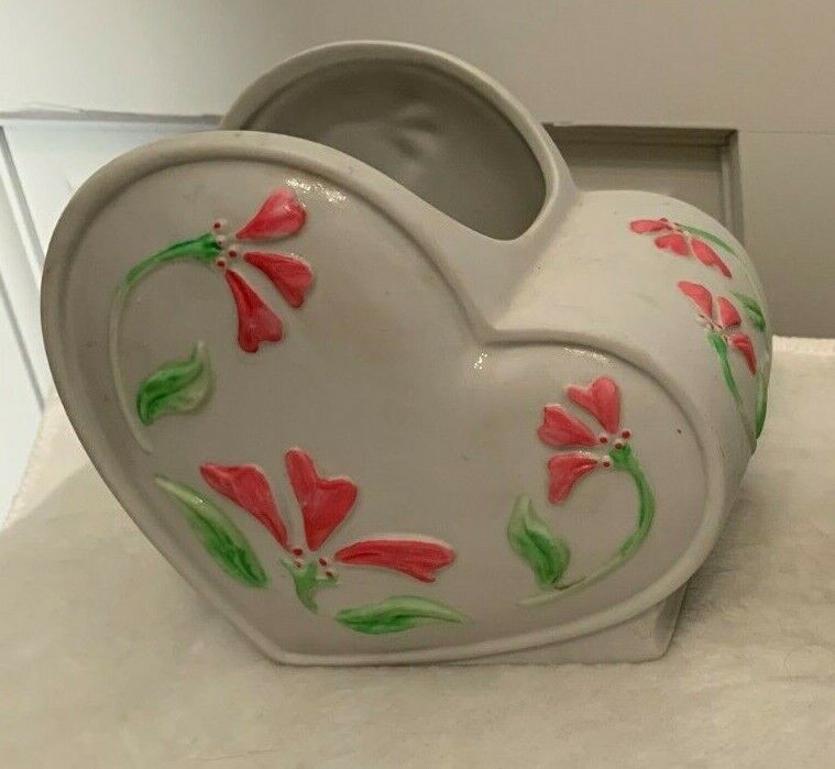 Beautiful Set of Vintage White with Pink Flowers Ceramic Flower Pots 5.5" X 5.5" - Image 2