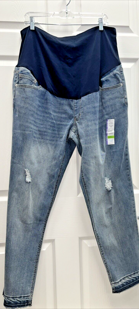 Time And Tru Distressed Maternity Jeans 5 Pocket Size XXL 20 New Main Image