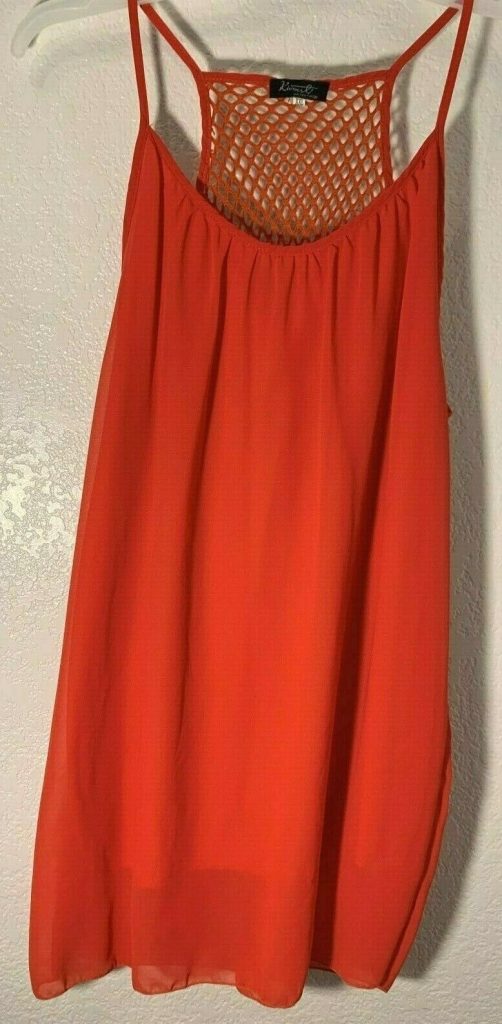 KIVENIT HIGH FASHION SUMMER DRESS ORANGE WITH LACE BACK (LINED) SIZE XXL  Main Image