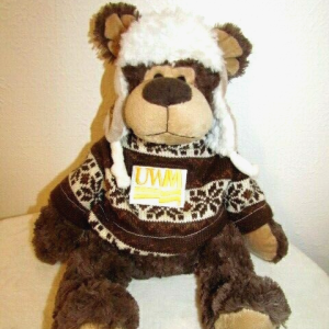 Univ. of Wisconsin Milwaukee Stuffed Nordic Bear W/ Trapper Hat & Sweater 14"