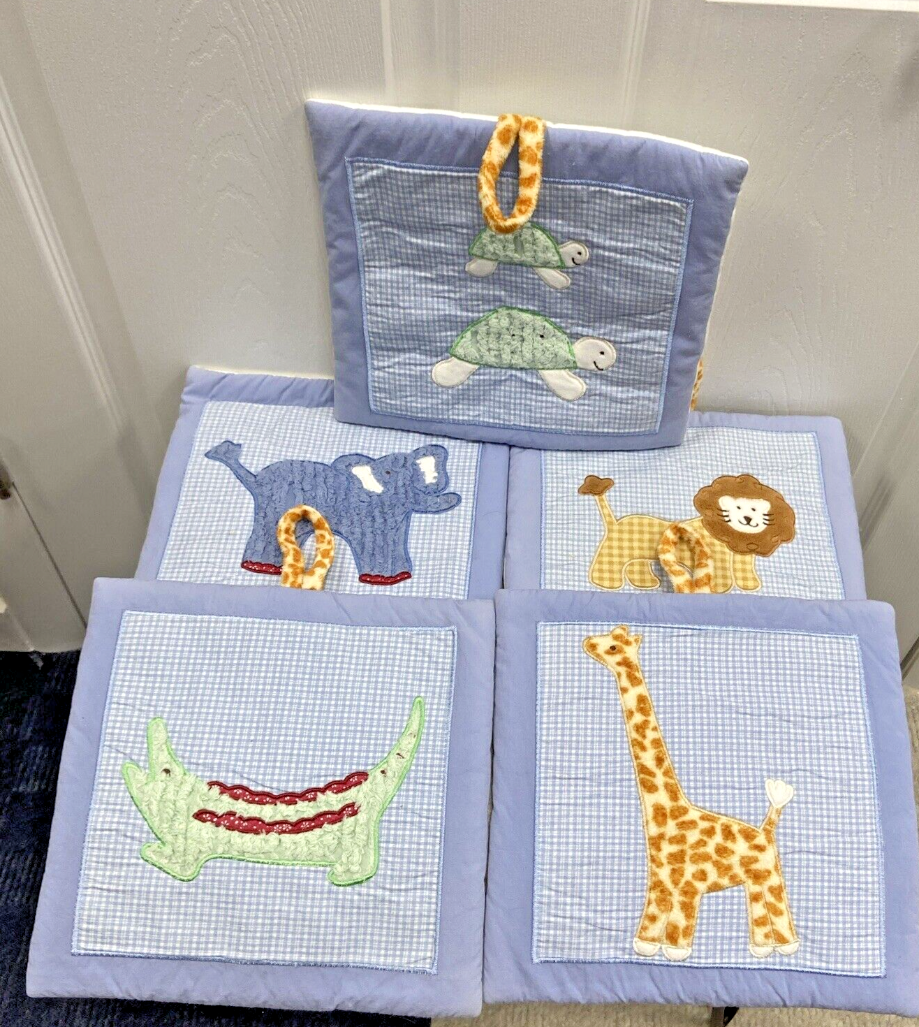 5pc Wall Hanging Set Zoo Animals Crib Nursery Elephant, Tiger, Turtle Etc...