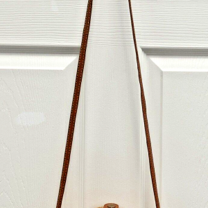 Antik Kraft Round Wooden Purse Crossbody Strap Wicker Rattan Boho 22" Strap Drop