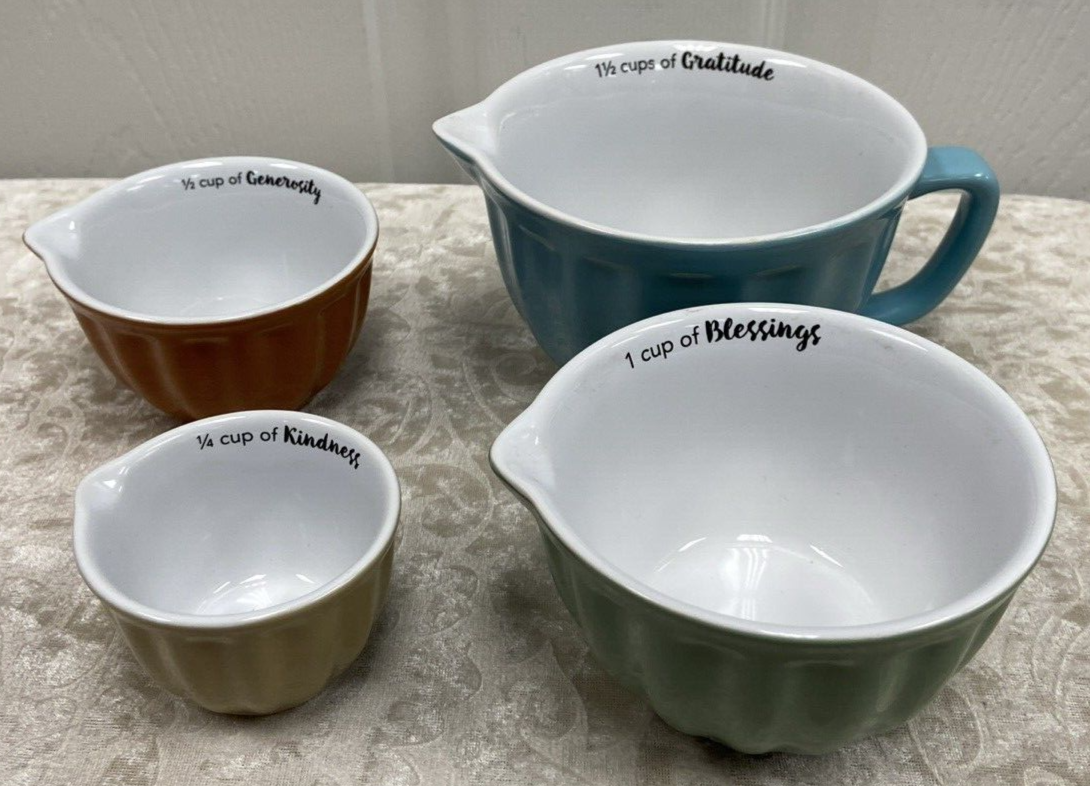 Deseret Book Ceramic Nesting Measuring Cups With Spouts and Sayings on Each Nice - Image 5