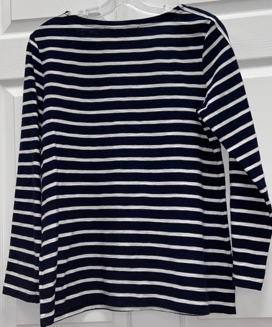 Tommy Hilfiger Pullover Shirt Sz Medium White Blue Stripped - Image 5