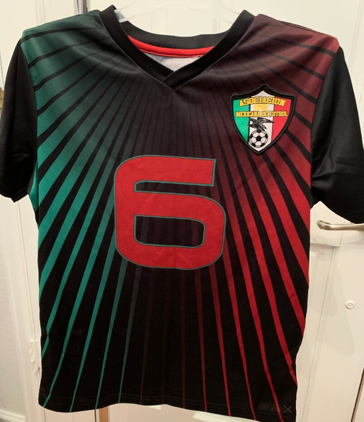 Unisex Size L Asociacion 1902 Futbol De Mexicana Soccer Jersey #6 blk/grn/red