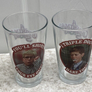 A Christmas Story Collectors Series Pint Glasses Tumblers Set of 4 Barware