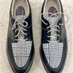 Foot Joy Women 6M Europa Collection Oxford Golf Shoes 99259 Tartan  Blk White