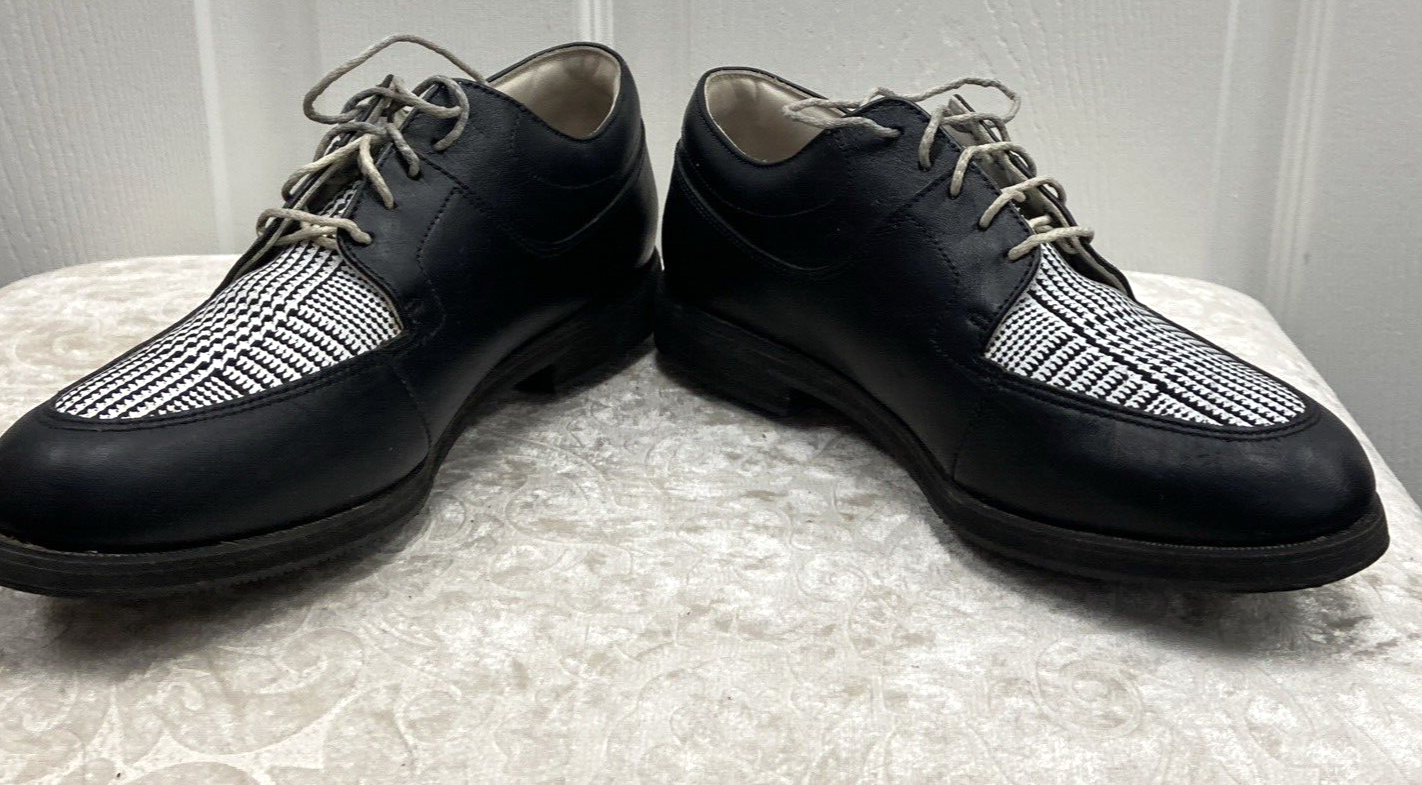 Foot Joy Women 6M Europa Collection Oxford Golf Shoes 99259 Tartan Blk White - Image 7