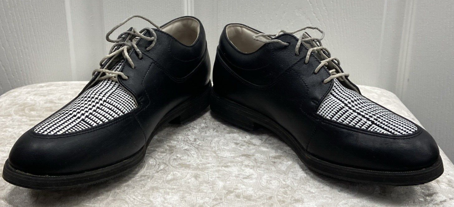 Foot Joy Women 6M Europa Collection Oxford Golf Shoes 99259 Tartan Blk White - Image 8