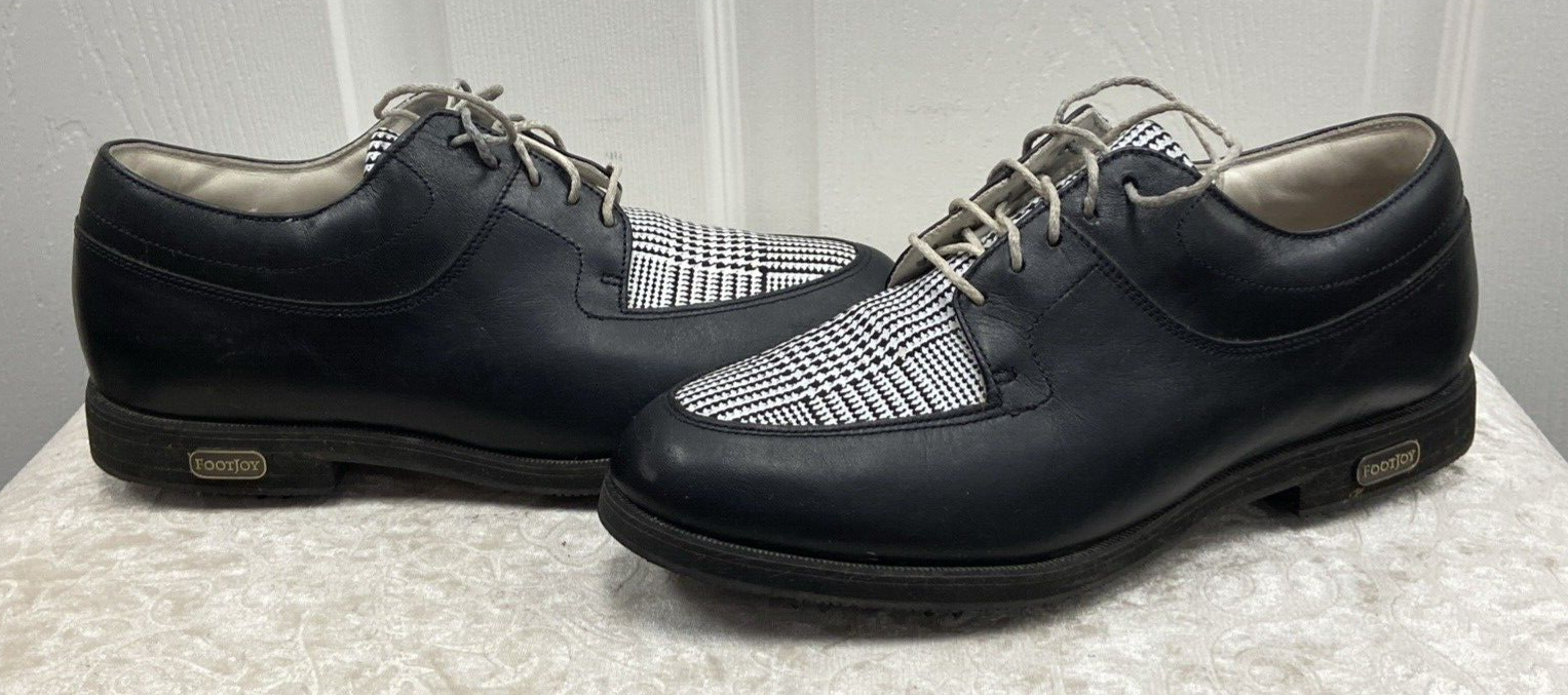 Foot Joy Women 6M Europa Collection Oxford Golf Shoes 99259 Tartan Blk White - Image 9