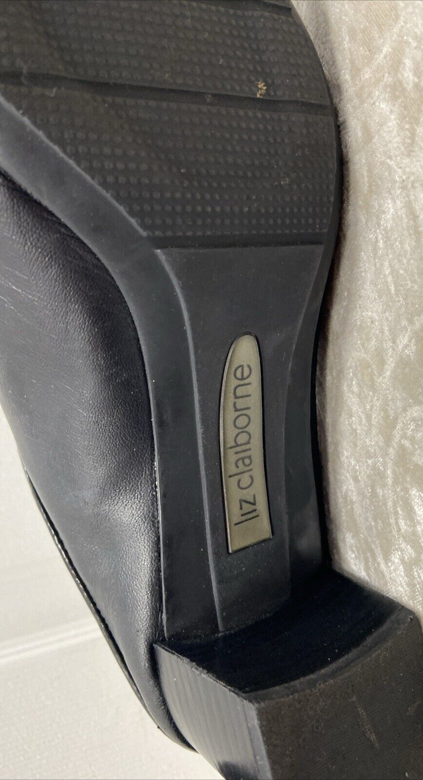 Liz Claiborne Women’s Shoe 8M Black Mule Leather Patchwork Style Longo - Image 6