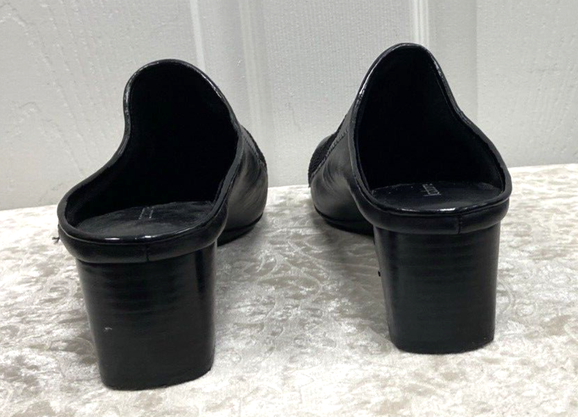 Liz Claiborne Women’s Shoe 8M Black Mule Leather Patchwork Style Longo - Image 12