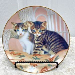 American Artists Susan Leigh "Kirby And Topper" Limited Edition Cat Plate