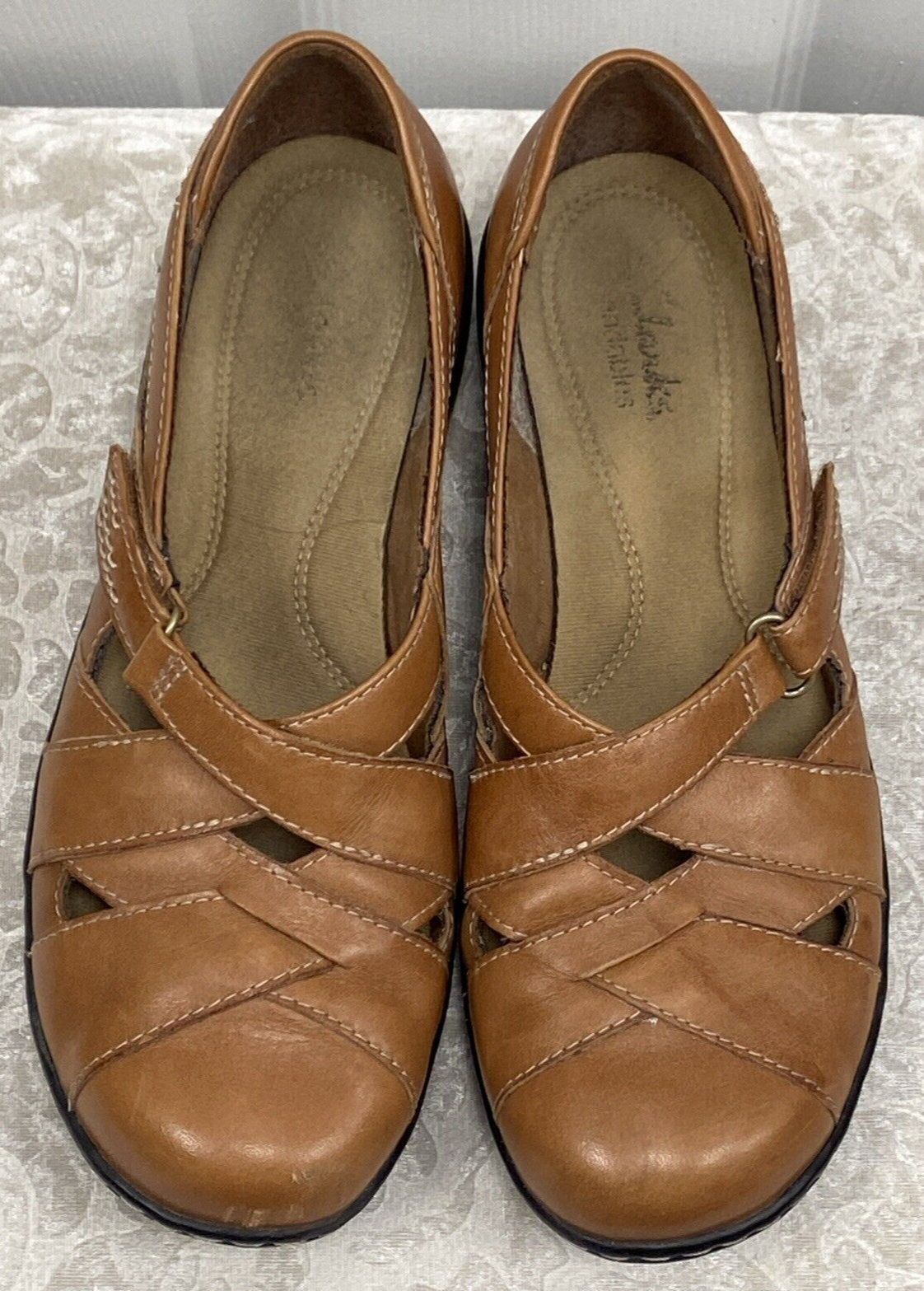 Clarks Women's Size 7M Sonoma Lt Brown Leather Loafers Shoes