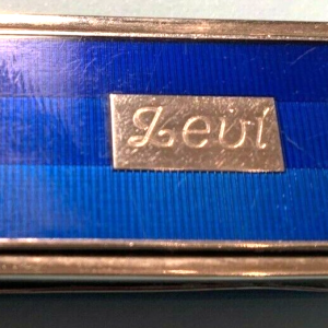 Engraved " Levi " Silver Metal and Blue Money Clip/ Cash Carrying Dollars Moola