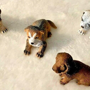 LOT of 6 Hard Plastic Puppies