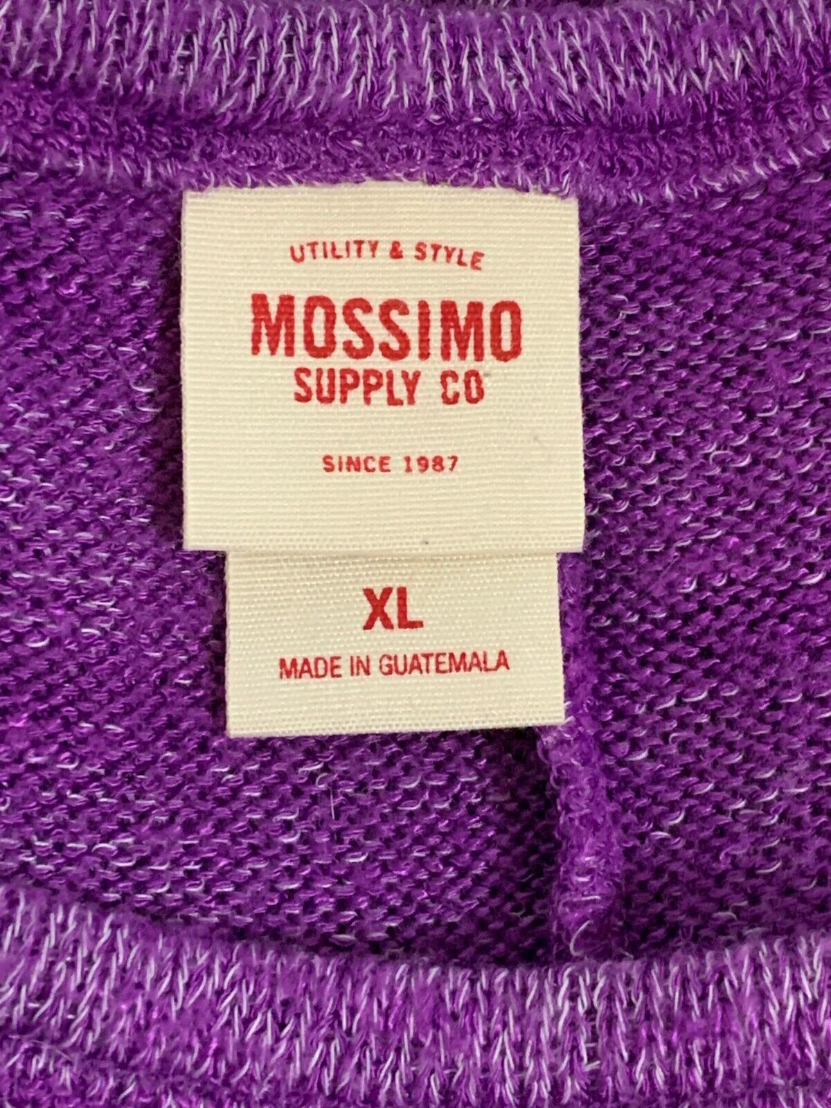 Mossimo Purple Striped Short Sleeve Sweater Size XL - Image 3