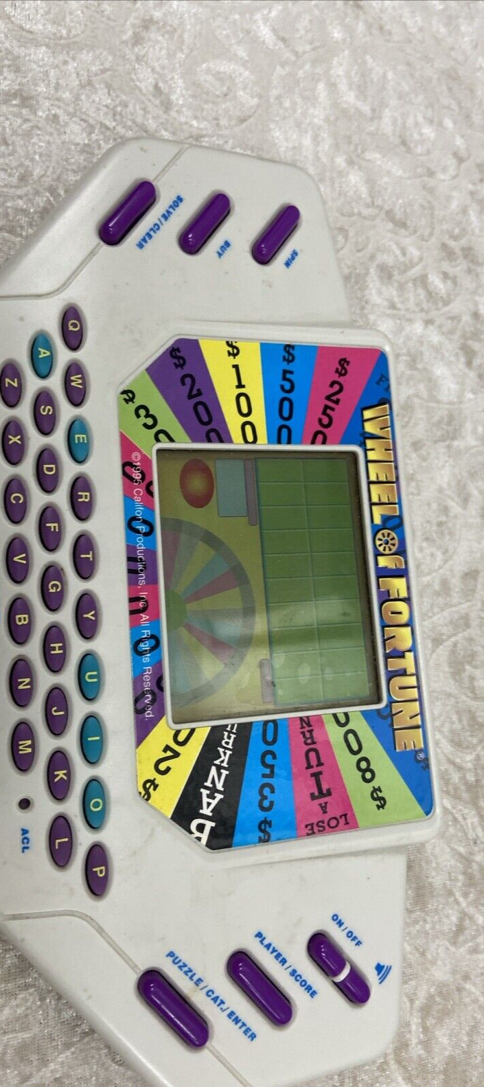 Tiger Wheel Of Fortune Vintage Electronic Handheld Game with Cartridge WORKING - Image 3