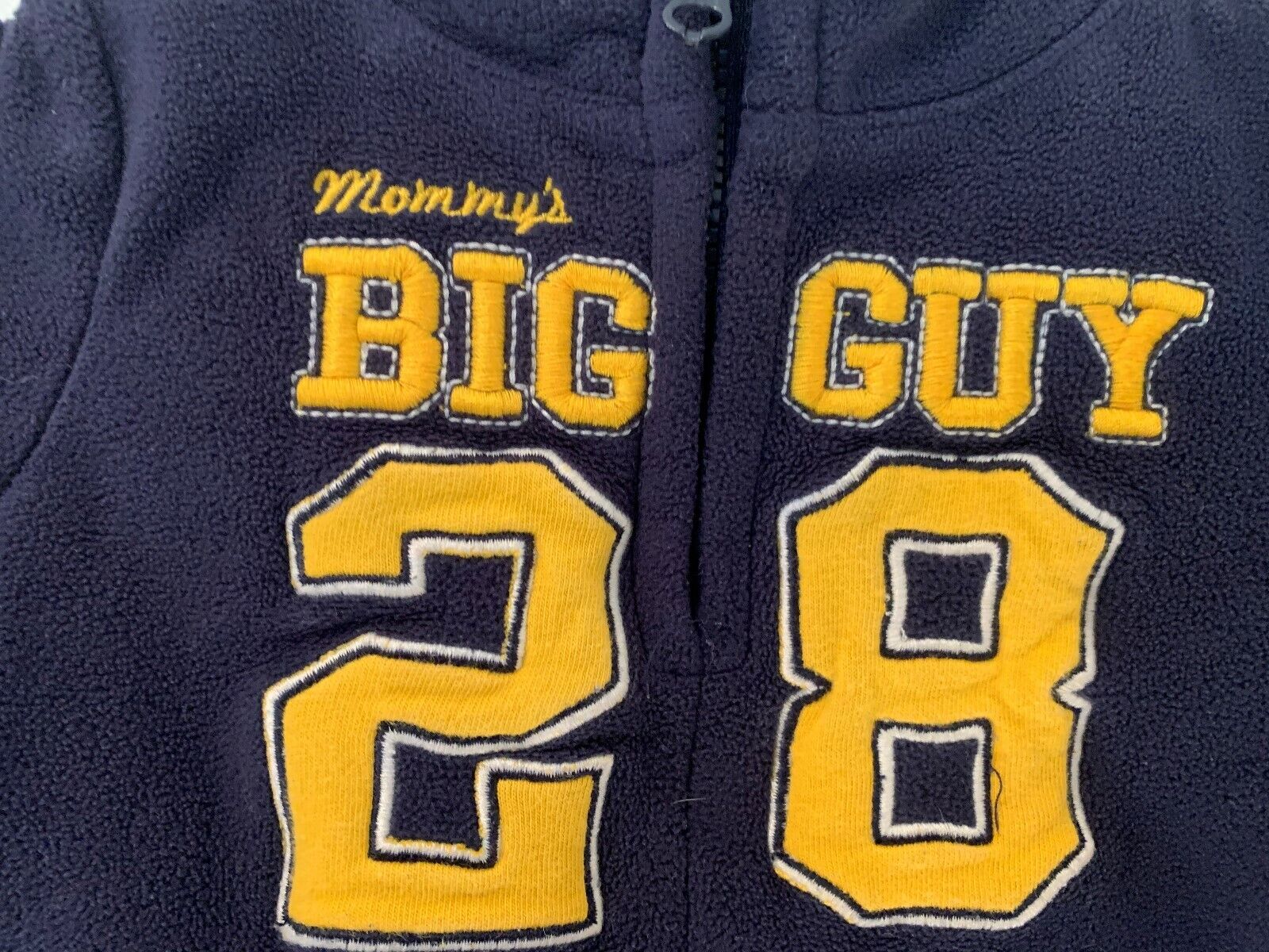 Carters Baby Boy Pajamas 9 Month "Mommy's Big Guy" #28 Navy Blue Fleece - Image 2