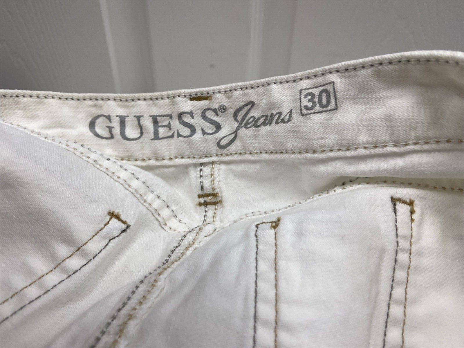 Guess Jeans Women's Size 30 Ivory Mini Jean Skirt - Image 6